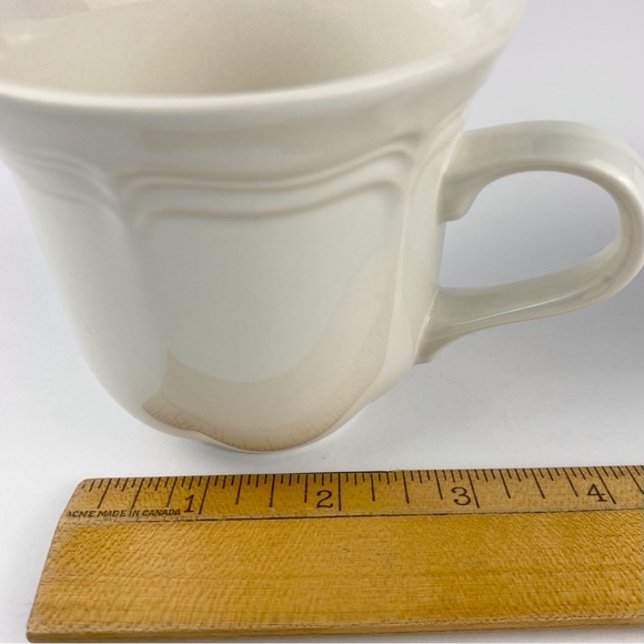 Mikasa French Countryside flat cups, set of two, vintage white china tea mugs - Picture 6 of 6